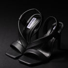 Steve Madden Scarpa Dopnna Tacco Sandalo Nero Pelle Mod. Sizzlin