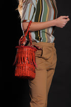 LA Milanesa Borsa Donna Secchiello Intrecciato Materiale Gomeau Mod.Swami