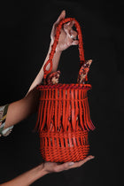 LA Milanesa Borsa Donna Secchiello Intrecciato Materiale Gomeau Mod.Swami