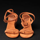 L'Autre Chose Scarpa Donna Sandalo Suede Tacco 7 Cintino Sulla Caviglia Fascia Con Infradito