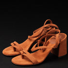 L'Autre Chose Scarpa Donna Sandalo Suede Tacco 7 Cintino Sulla Caviglia Fascia Con Infradito