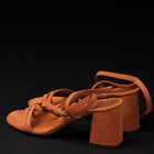 L'Autre Chose Scarpa Donna Sandalo Suede Tacco 7 Cintino Sulla Caviglia Fascia Con Infradito