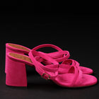 L'Autre Chose Scarpa Donna Sandalo Suede Tacco 7 Cintino Sulla Caviglia Fascia Con Infradito