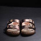 L'Autre Chose Sandalo Doppia Fascia Espadrillas Laminato O Washed