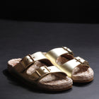 L'Autre Chose Sandalo Doppia Fascia Espadrillas Laminato O Washed