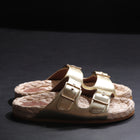 L'Autre Chose Sandalo Doppia Fascia Espadrillas Laminato O Washed