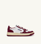 Autry Sneakers Medalist Low In Pelle Bianco Bordeaux