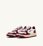Autry Sneakers Medalist Low In Pelle Bianco Bordeaux