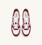 Autry Sneakers Medalist Low In Pelle Bianco Bordeaux