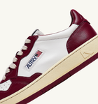 Autry Sneakers Medalist Low In Pelle Bianco Bordeaux