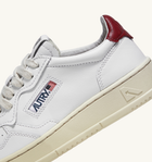 Autry Sneakers Medalist Low In Pelle Bianco Rosso