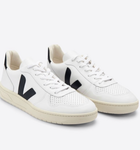 V - 10 Leather White Black - Veja