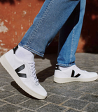 V - 10 Leather White Black - Veja