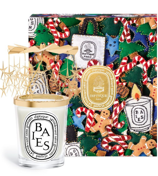 DIPTYQUE COFANETTO GIOSTRA  CANDELA 190ML BAIES NATALE 2024