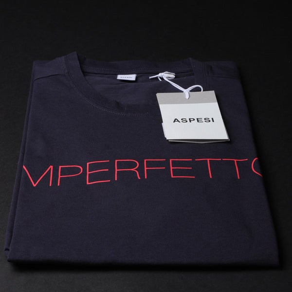 Aspesi Uomo T-Shirt Mezza Manica Stampa"Imperfetto" IN Cotone