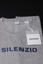 Aspesi Uomo T-Shirt Mezza Manica Stampa Silenzio IN Cotone