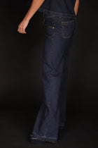 L'Autre Chose Pantalone Vita Alta Dritto Blue Jeans Denim