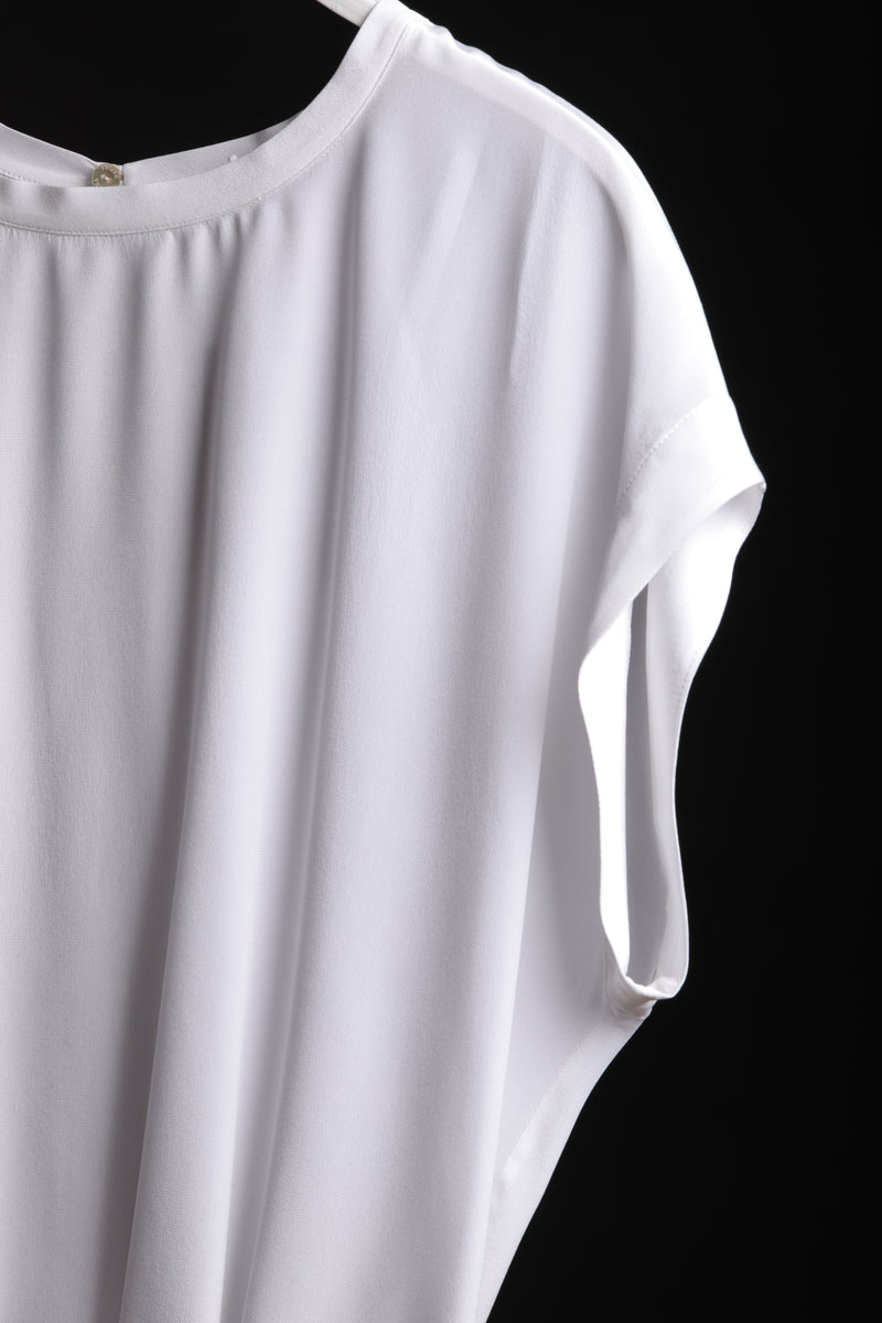 Barba Donna Canotta Con Coulisse IN Seta Tinta Unita Giro Collo