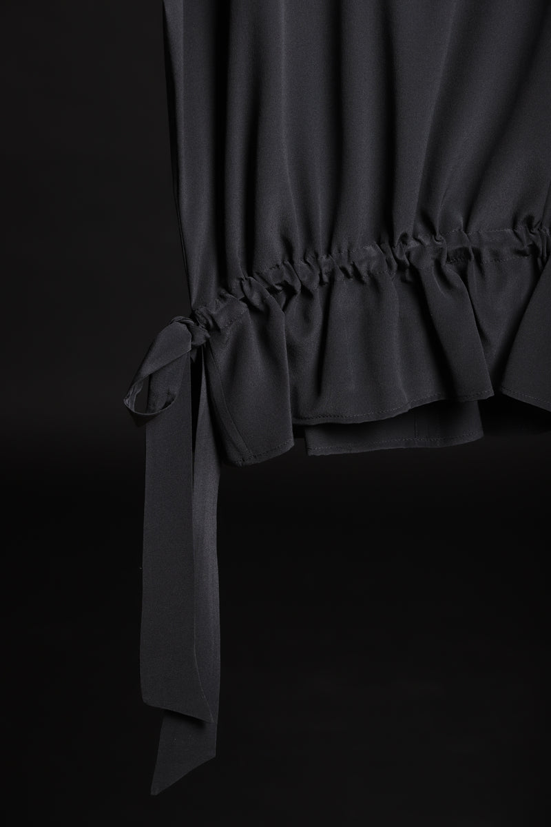 Barba Donna Canotta Con Coulisse IN Seta Tinta Unita Giro Collo