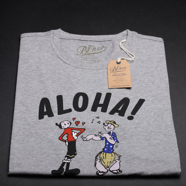 Blker T-Shirt Uomo Mezza Manica Stampa Popeye Hawaii "Aloha"