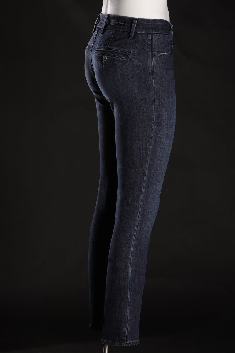 Cigala's Jeans Donna Denim  Orlo Con Spacchetto e Tasche Posteriori Con Bottone