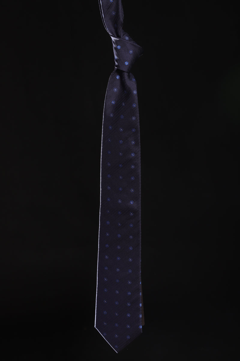 Church's Cravatta IN Seta Disegno Cravatta Fondo Blu "Margherita"