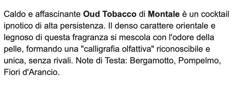 Montale Paris - 100ml Edp - Oud Tobacco