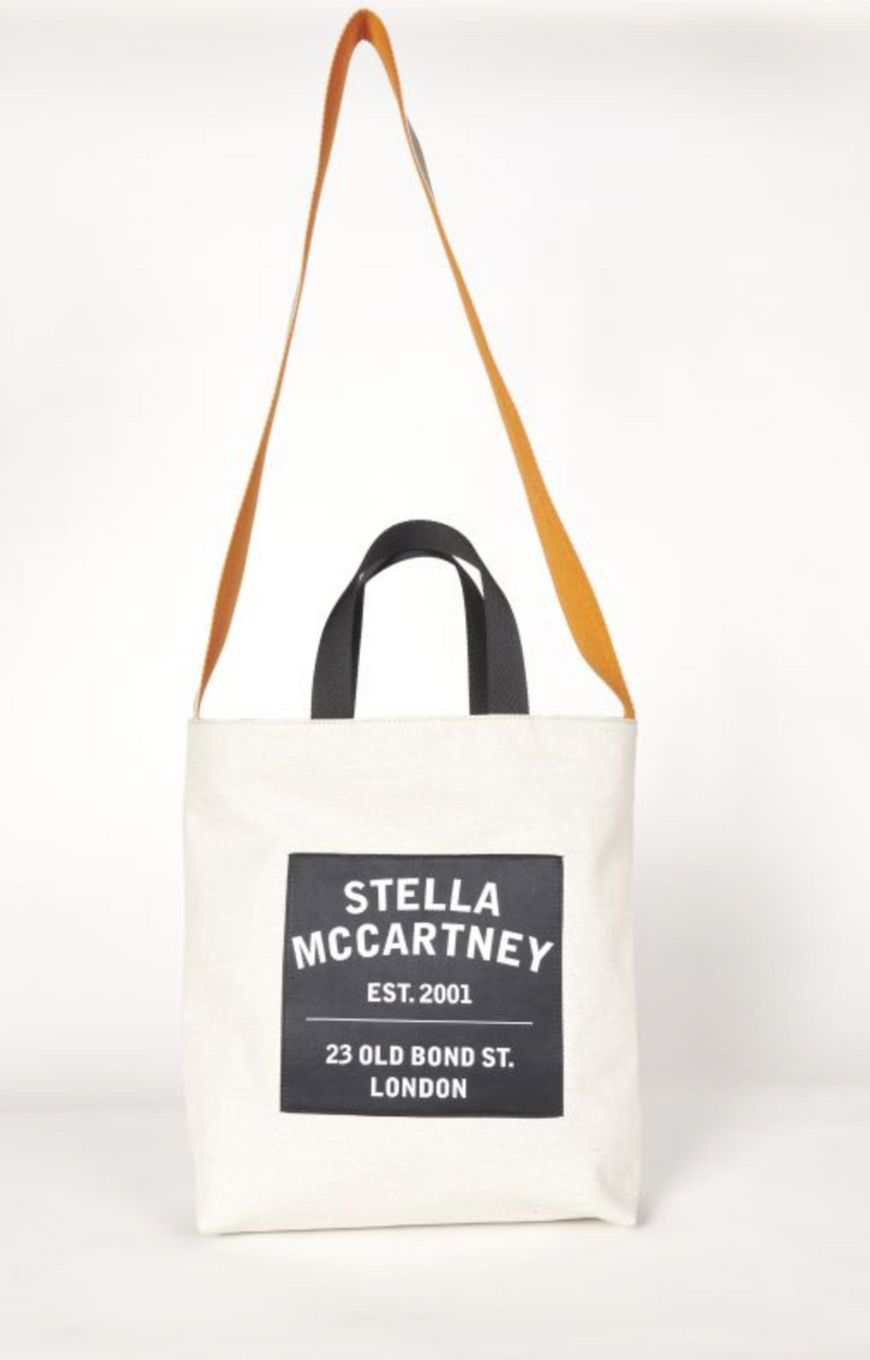 Stella MC Cartney Shopping Tela Con Tracolla Medium Tote Bag Salt & Pepper