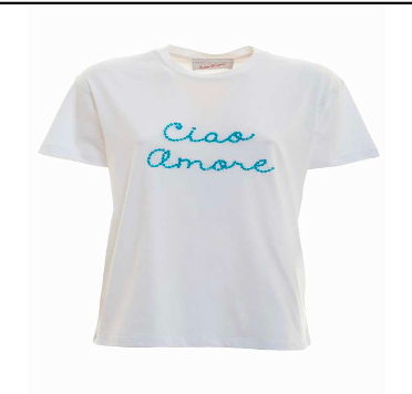 Giada Benincasa T-Shirt Donna Con Logo "Ciao Amore" Cotone E Cristal