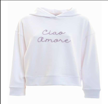 Giada Benincasa Felpa Donna Con Logo "Ciao Amore" Cotone +Cristal