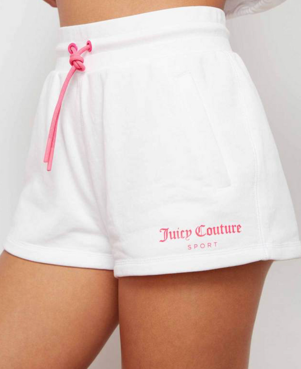 Juicy Couture Short Donna Cotone Bianco Con Stampa Rosa Mod. Heaven