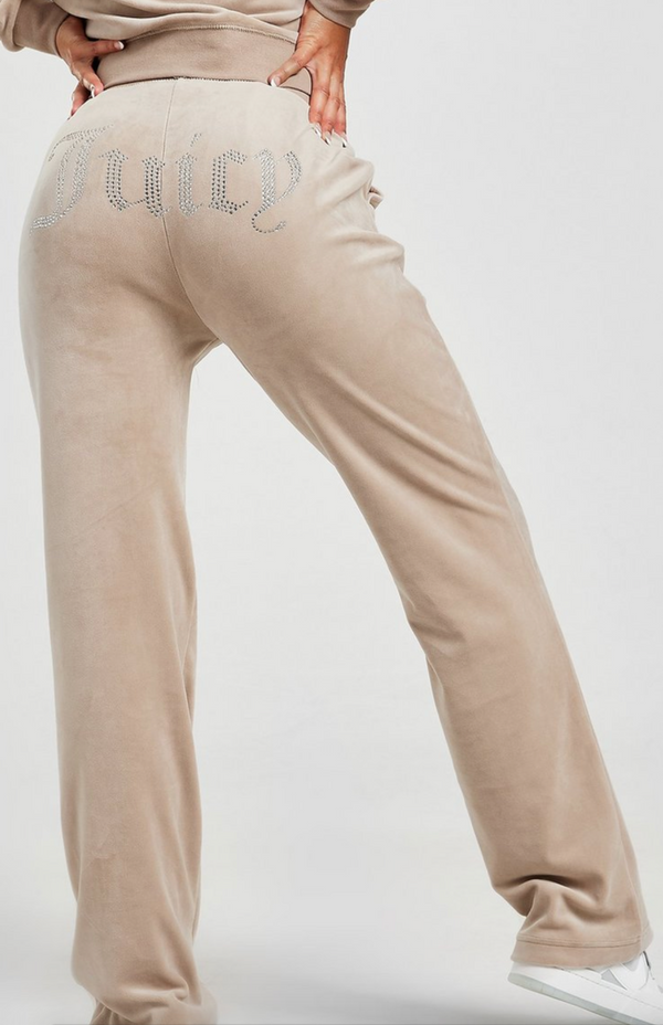 Juicy Couture Pantalone IN Velour Con Swaroski Mod. Del Ray Straght Diamante