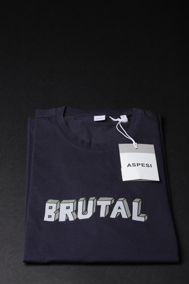 Aspesi Uomo T-Shirt Mezza Manica Stampa "Brutal"